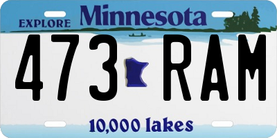 MN license plate 473RAM