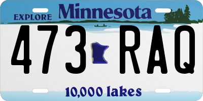 MN license plate 473RAQ