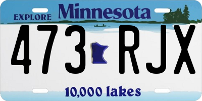 MN license plate 473RJX