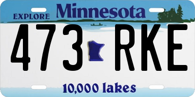 MN license plate 473RKE