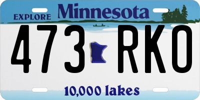 MN license plate 473RKO
