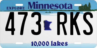 MN license plate 473RKS