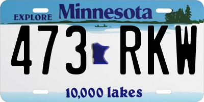 MN license plate 473RKW
