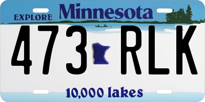 MN license plate 473RLK