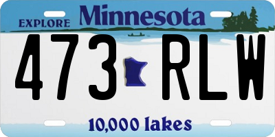 MN license plate 473RLW