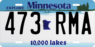 MN license plate 473RMA