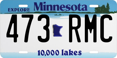 MN license plate 473RMC