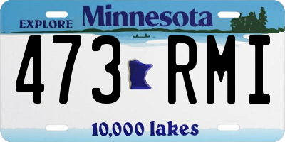 MN license plate 473RMI