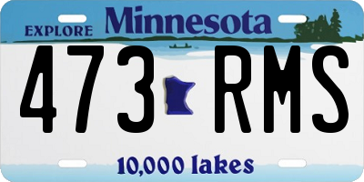 MN license plate 473RMS