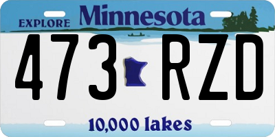 MN license plate 473RZD