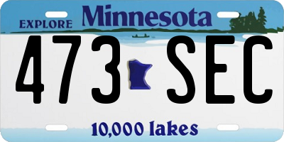 MN license plate 473SEC