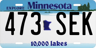 MN license plate 473SEK