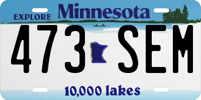 MN license plate 473SEM
