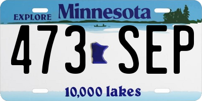 MN license plate 473SEP