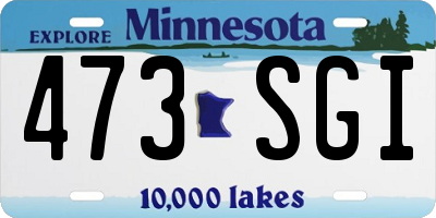MN license plate 473SGI