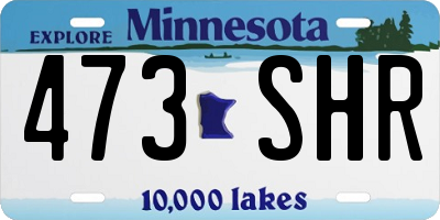 MN license plate 473SHR