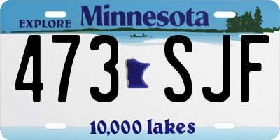 MN license plate 473SJF