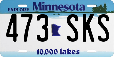 MN license plate 473SKS