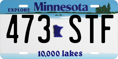 MN license plate 473STF