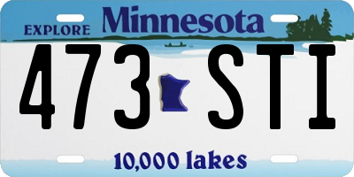 MN license plate 473STI