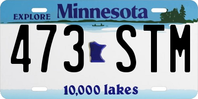 MN license plate 473STM