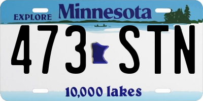 MN license plate 473STN