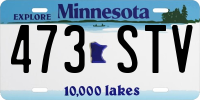 MN license plate 473STV