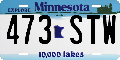MN license plate 473STW