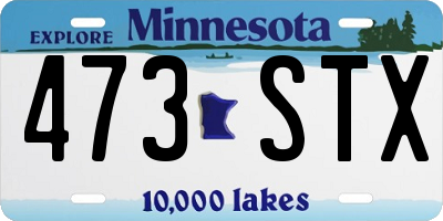 MN license plate 473STX