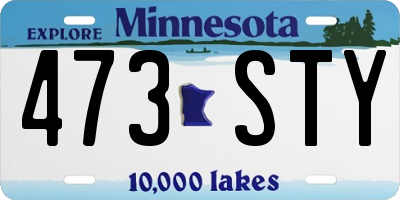 MN license plate 473STY