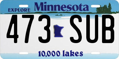 MN license plate 473SUB
