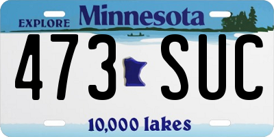 MN license plate 473SUC