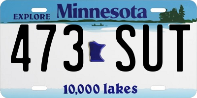 MN license plate 473SUT