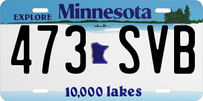 MN license plate 473SVB