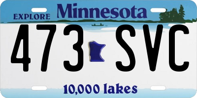 MN license plate 473SVC