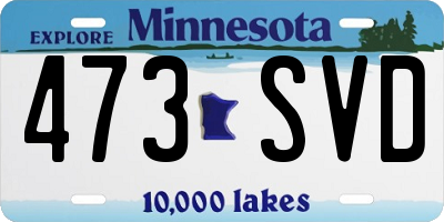MN license plate 473SVD