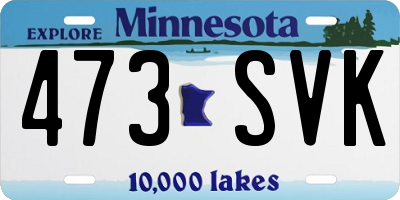 MN license plate 473SVK