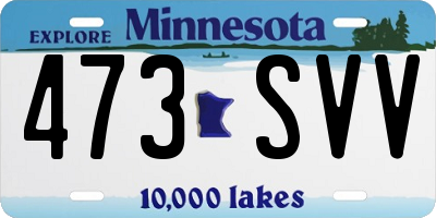MN license plate 473SVV