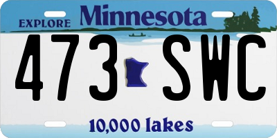 MN license plate 473SWC