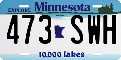 MN license plate 473SWH