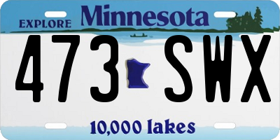 MN license plate 473SWX