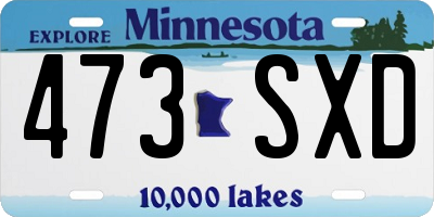 MN license plate 473SXD