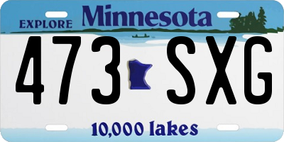 MN license plate 473SXG