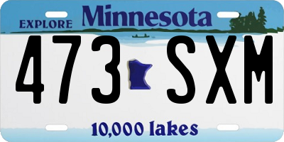 MN license plate 473SXM