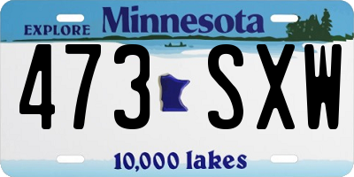 MN license plate 473SXW