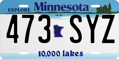 MN license plate 473SYZ