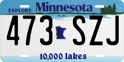 MN license plate 473SZJ
