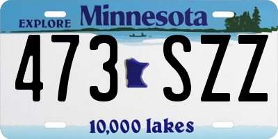 MN license plate 473SZZ