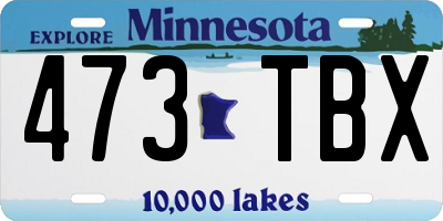 MN license plate 473TBX