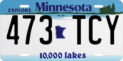 MN license plate 473TCY